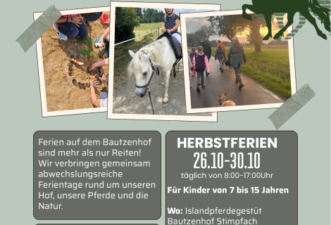 Ferienprogramm in den Herbstferien „Natur. Pferde. Abenteuer.“