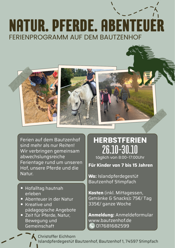 Ferienprogramm in den Herbstferien 
